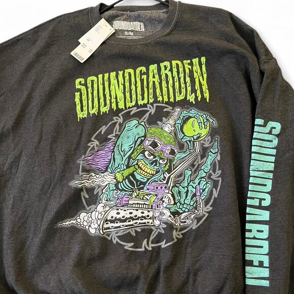 Grey Soundgarden crewneck sweatshirt Urban Outfitters Tag Size S/M - Picture 1 of 3